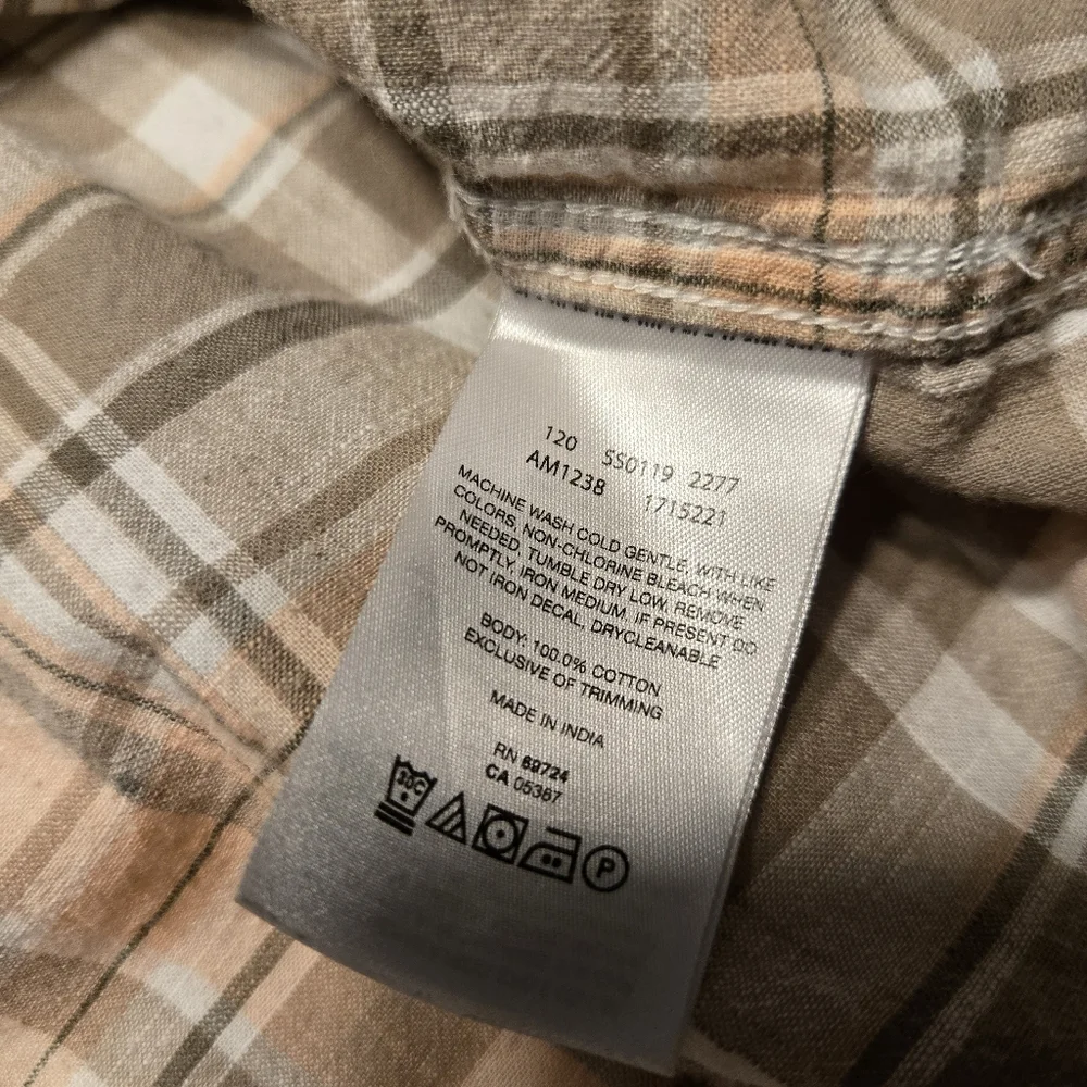 Columbia Men's Short Sleeved Button Down Plaid Shirt-regular fit